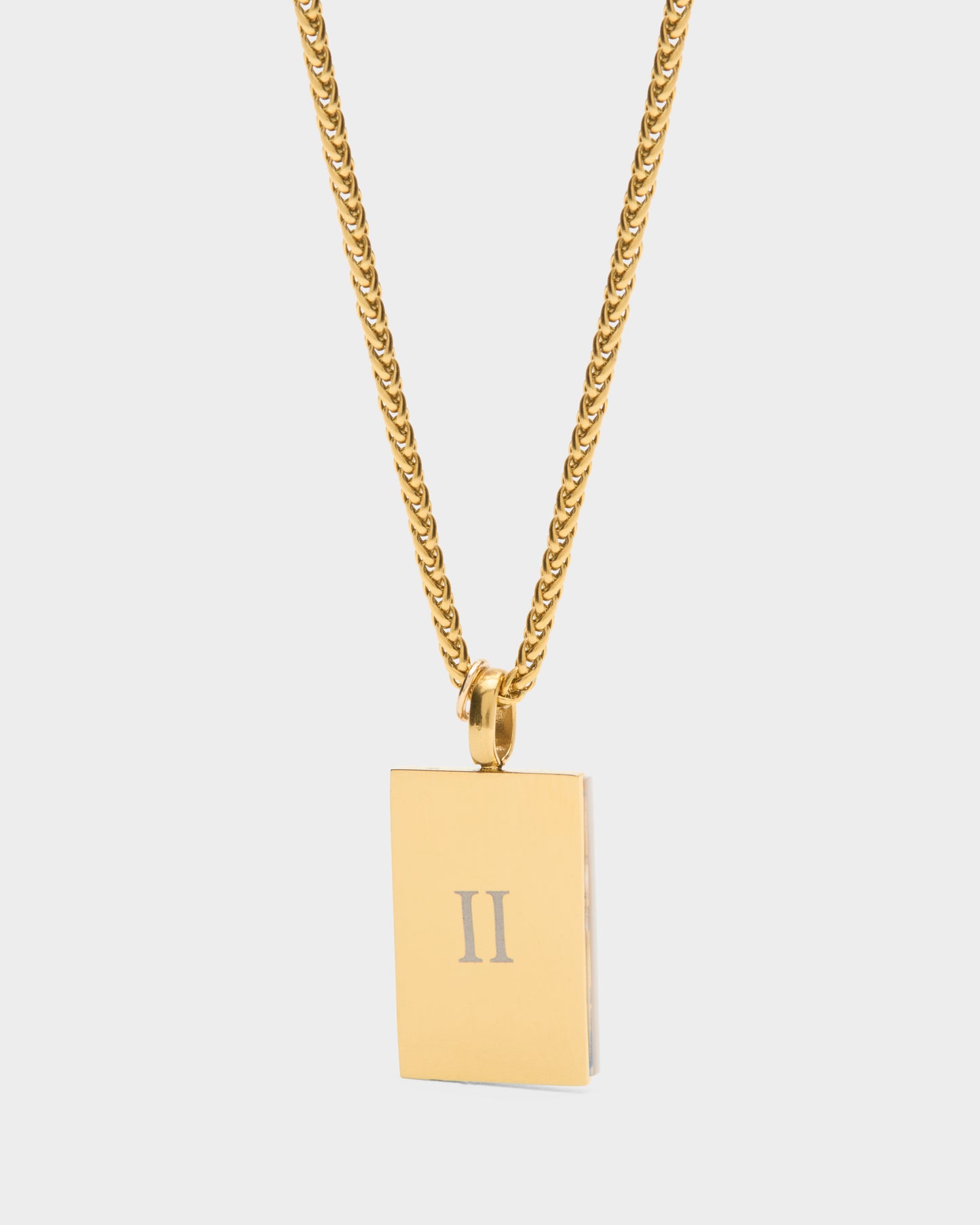 Roman II Dog Tag Pendant Necklace