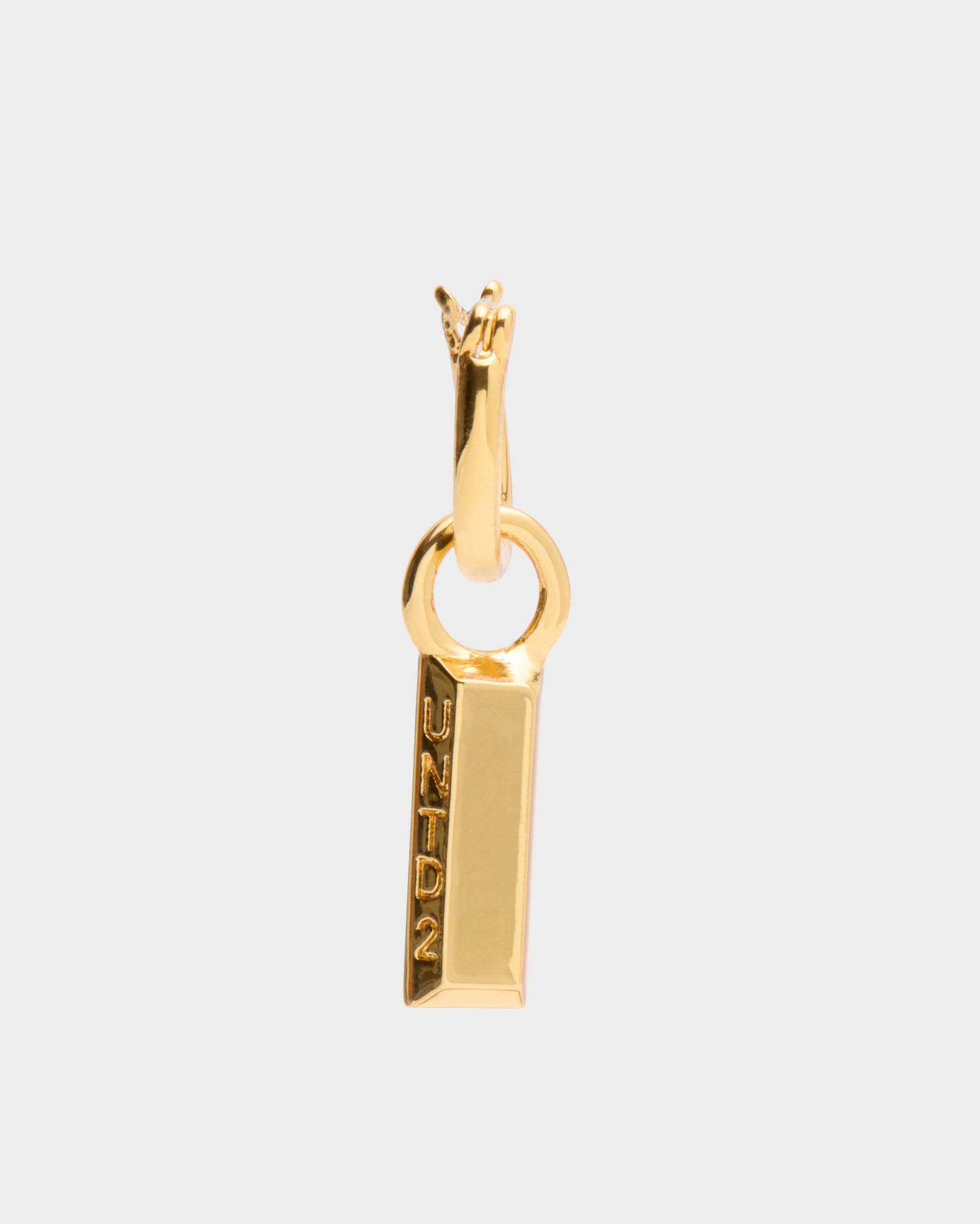 Mini UNTD2 Dog Tag Hoop Earrings Men