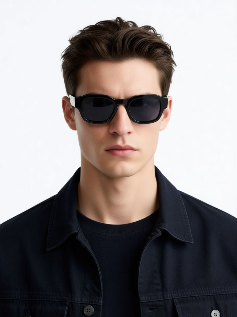 JFK 60s Black Frame with Blue Lens Mens