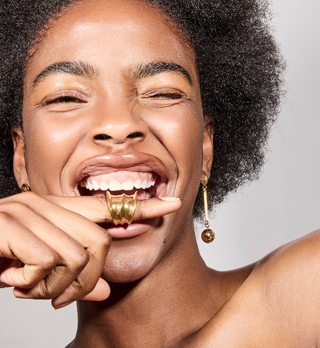 Gold Ball Statement Earrings