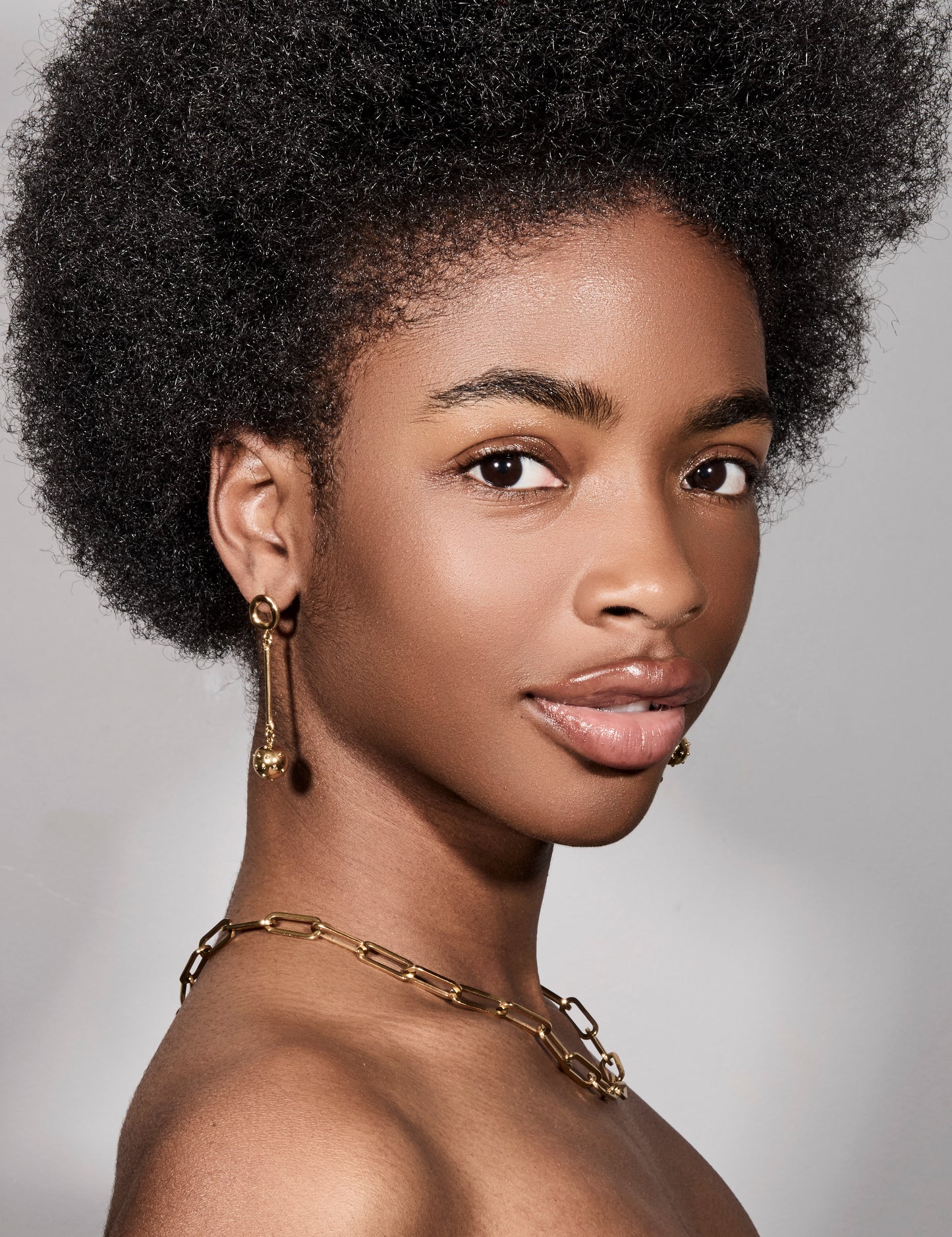 Gold Ball Statement Earrings