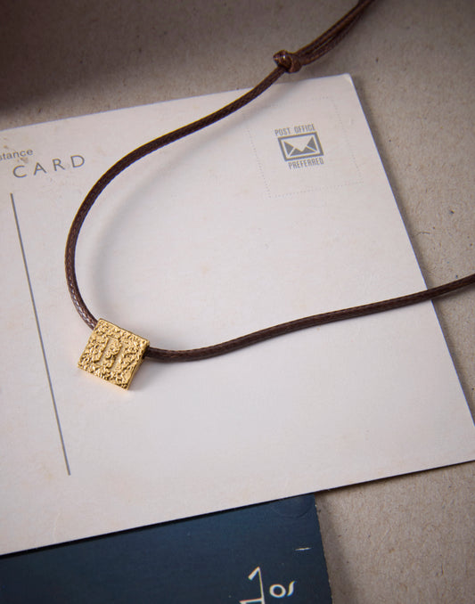 Square & Rope Necklace Men