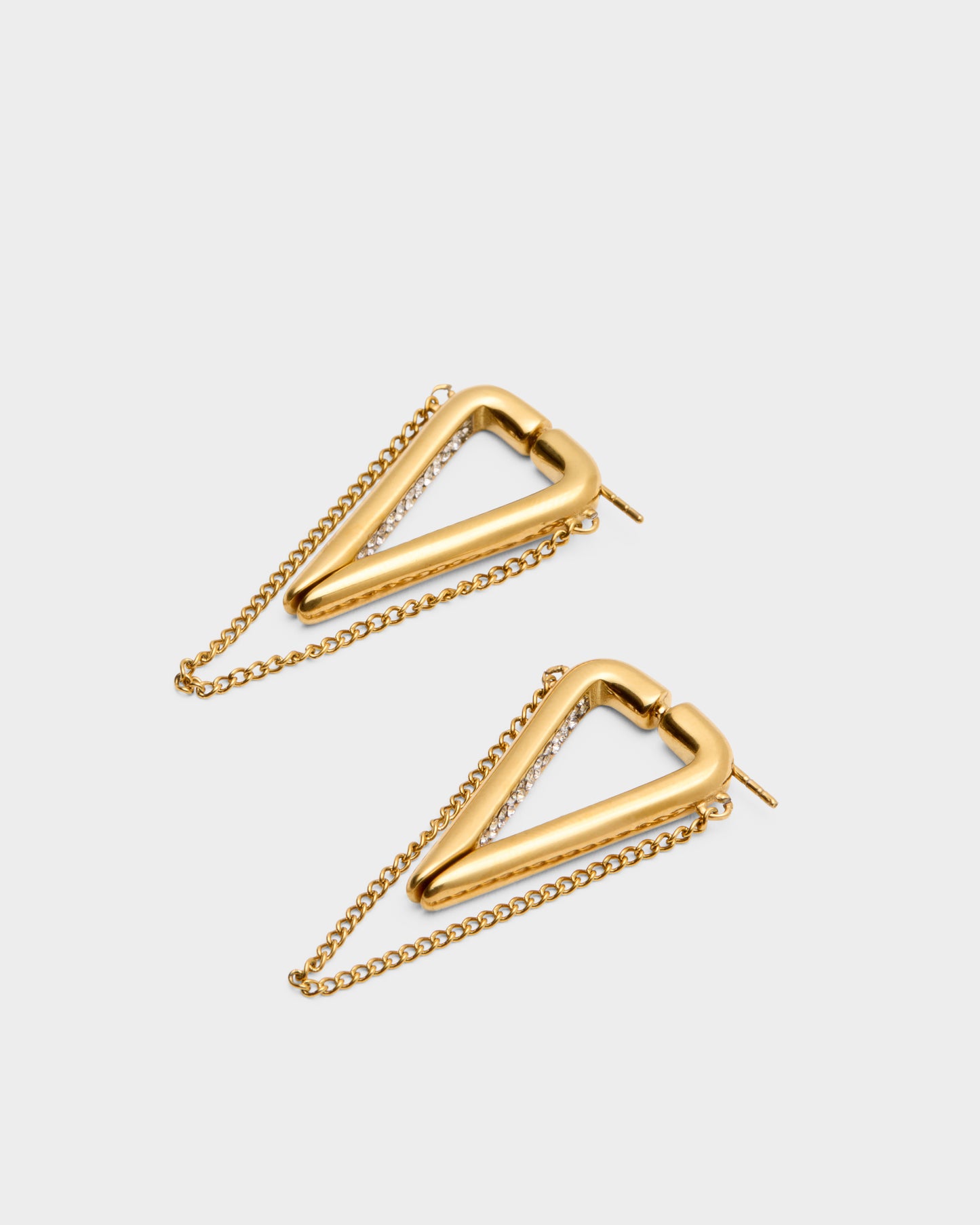 V Inside Chain loop Earrings