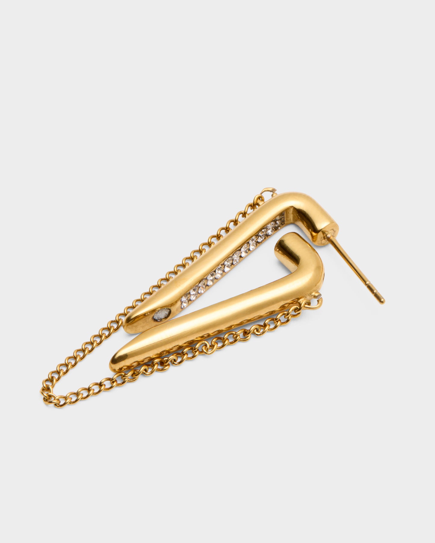 V Inside Chain loop Earrings