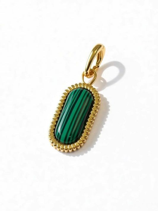 Rectangle Stone Charm Women